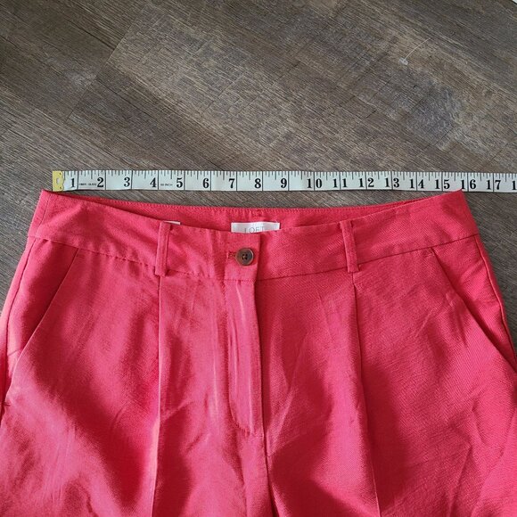 LOFT US Womens Size 8 Salmon Orange Red Tapered Leg Pants Lightweight NEW - Picture 12 of 12